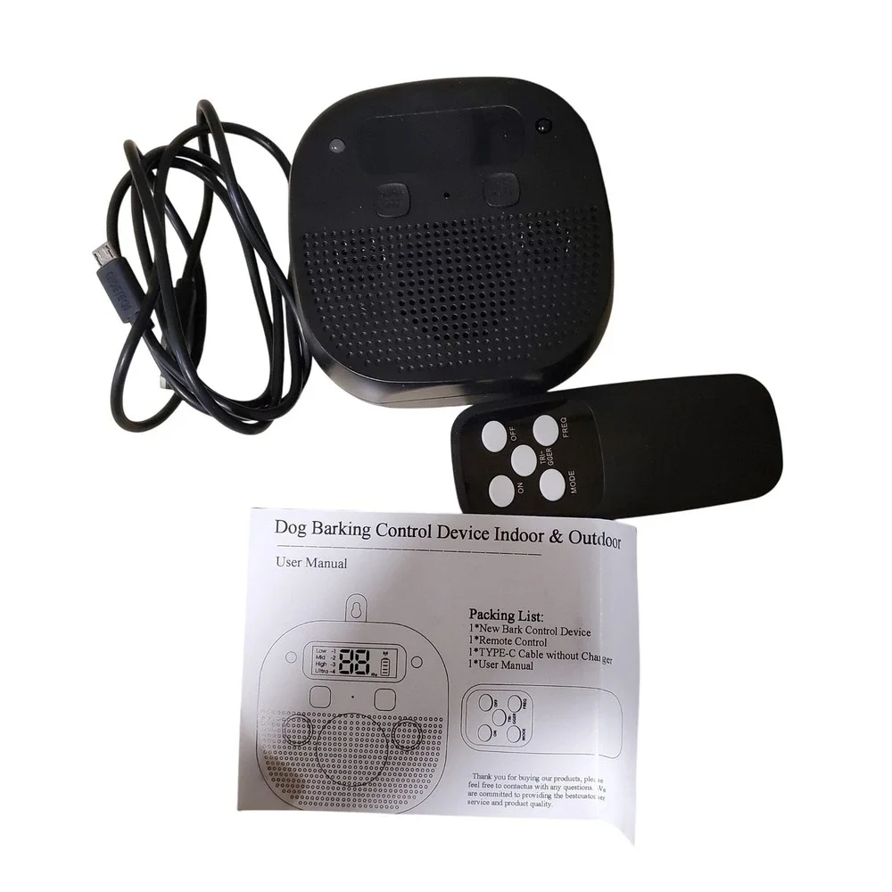 Sonic Anti Bark Control Device Rechargeable Remote Control Indoor Outdoor